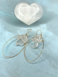 Selenite Oval earrings