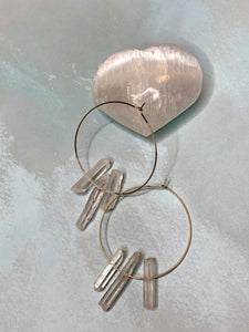 Selenite Circle earrings